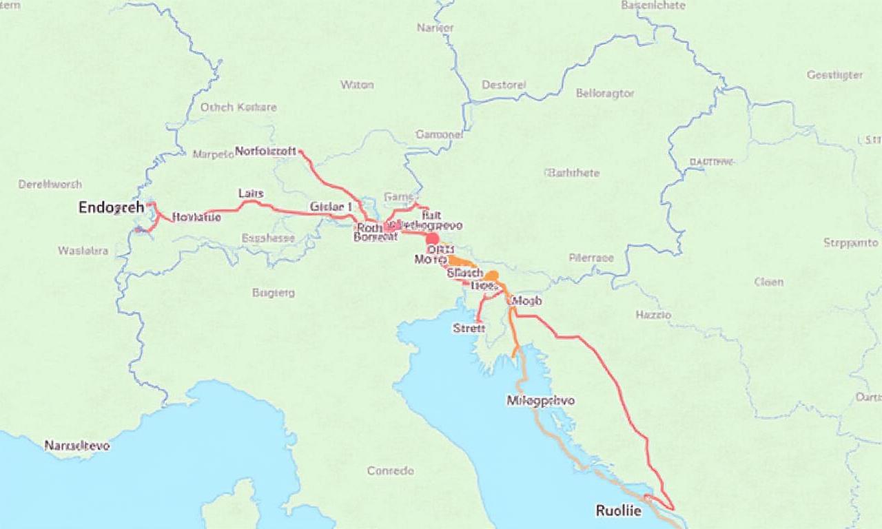 Mapa dálniční sítě České republiky se zvýrazněnými zpoplatněnými úseky.