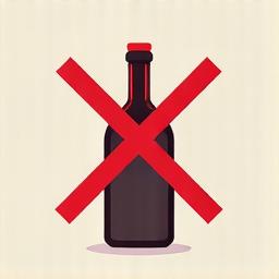 Symbol přeškrtnuté láhve alkoholu.